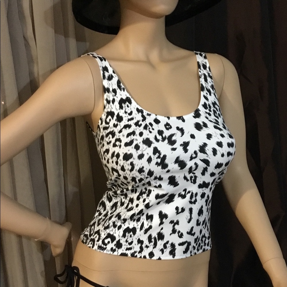 Tank top animal print Dalmatian stretchy